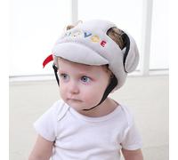 Bébé casque enfant bambin doux mignon chapeau de sécurité réglable pour marcher à quatre pattes qui joue gris clair