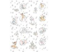 Bébé Chambre Papier-Peint 198x279cm Disney Bambi Simba Dumbo Blanc