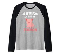 Bébé Cochons Humour Je m'en Fous Je suis Un Cochon Manche Raglan