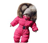 Bébé Combinaison De Neige à Capuche Mignon Manches Longues Fermeture éclair Pyjama Rompers Salopette One-Piece Décontractées, avec Lacets Élastiques Grenouillère Pyjama bébé Fille