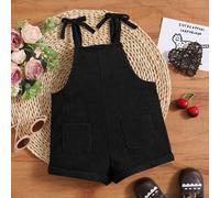 Bébé Combishort salopette à épaule nouée avec poches 6-9M,9-12M,12-18M,18-24M,2-3YUnicoloreVelours côtelé