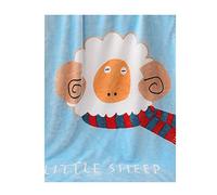 Bébé Couverture Lit Préscolaire Lit Sieste Serviette 100x140cm Animal Modèle Couverture pour Bébé Enfant de Qualité en Polaire, Couverture en flanelle pour bébé (Bleu Mouton)