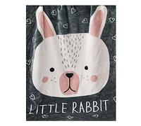 Bébé Couverture Lit Préscolaire Lit Sieste Serviette 100x140cm Animal Modèle Couverture pour Bébé Enfant de Qualité en Polaire, Couverture en flanelle pour bébé (Gris Lapin)