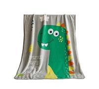 Bébé Couverture Lit Préscolaire Lit Sieste Serviette, Animal Modèle Couverture pour Bébé Enfant de Qualité en Polaire, Couverture en Flanelle pour Bébé 100x140cm (Gris Dinosaure)
