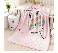 Bébé Couverture Lit Préscolaire Lit Sieste Serviette, Animal Modèle Couverture pour Bébé Enfant de Qualité en Polaire 100x140cm, Mince Couverture en Flanelle pour Bébé (Rose Chat)