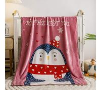 Bébé Couverture Lit Préscolaire Lit Sieste Serviette, Animal Modèle Couverture pour Bébé Enfant de Qualité en Polaire, Couverture en Flanelle pour Bébé 100x140cm (Rose Manchot)