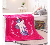 Bébé Couverture Plaid Sofa et Lit, Fansu Couverture en Flanelle de Dessin Animé épaisse à Double Couche Très Douce Pour Baby Berceau/Landau (105x130cm,Rose rouge)