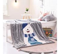 Bébé Couverture Plaid Sofa et Lit, Fansu Couverture en Flanelle de Dessin Animé épaisse à Double Couche Très Douce Pour Baby Berceau/Landau (105x130cm,ours polaire)