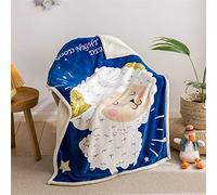 Bébé Couverture Plaid Sofa et Lit, Fansu Couverture en Flanelle de Dessin Animé épaisse à Double Couche Très Douce Pour Baby Berceau/Landau (100x140cm,petit mouton)