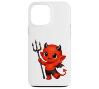 Bébé Diable Rouge Joyeux avec Trident Formes Mania Coque pour iPhone 13 Pro Max