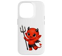Bébé Diable Rouge Joyeux avec Trident Formes Mania Coque pour iPhone 14 Pro