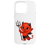 Bébé Diable Rouge Joyeux avec Trident Formes Mania Coque pour iPhone 15 Pro Max