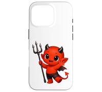 Bébé Diable Rouge Joyeux avec Trident Formes Mania Coque pour iPhone 16 Pro