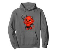 Bébé Diable Rouge Joyeux avec Trident Formes Mania Sweat à Capuche