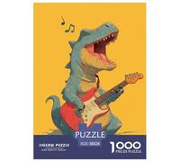 Bébé Dinosaur Jouer de Guitare Puzzle 1000 Pièces Educa Jouet en Bois Divertissement Créatif De l'art De La Décoration Animaux Jeu Éduchatif Challenge Toy Adultes & Enfants des 14 Ans 38x26cm/1000pcs