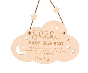 Bébé Dort Panneau pour Porte d'Entrée, Bois Pancarte Ne Pas Sonner - Décoration de la Maison, Cadeaux pour les Nouveaux Parents
