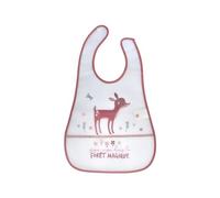 Bébé Douceur, Bavoir Scratch Plastique avec Poche Récupérateur 45 x 28 cm Faon Foret Magique
