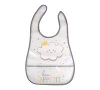 Bébé Douceur, Bavoir Scratch Plastique avec Poche Récupérateur 45 x 28 cm Nuage Essen'Ciel
