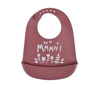 Bavoir Silicone Bébé "Forêt Magique" 30cm Bois de Rose Rose