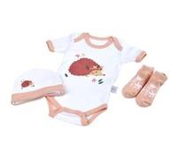 Bébé Douceur - Coffret de naissance avec body, bonnet et chaussettes 0-1 mois - Hérisson - Forêt magique G