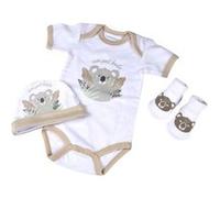 Bébé Douceur - Coffret de naissance avec body, bonnet et chaussettes 0-1 mois - Koala G