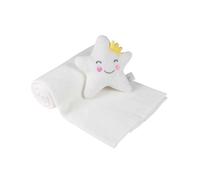 Bébé Douceur - Doudou et son plaid blanc - Etoile
