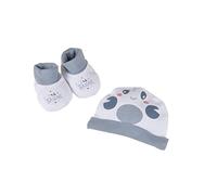 Bébé Douceur, Lot Bonnet + Chaussons Taille Naissance 100% Coton Crabe Ocean