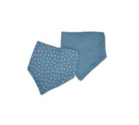 Bébé Douceur, Lot de 2 Bavoirs Bandana 100% Gaze de Coton 16 x 41 cm Bleu Fonce