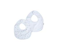 Bébé Douceur, Lot de 2 Bavoirs Gaze de Coton + Eponge 22 x 27 cm Blanc