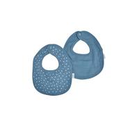 Bébé Douceur, Lot de 2 Bavoirs Gaze de Coton + Eponge 22 x 27 cm Bleu Fonce