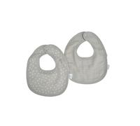 Bébé Douceur, Lot de 2 Bavoirs Gaze de Coton + Eponge 22 x 27 cm Gris