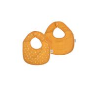 Bébé Douceur, Lot de 2 Bavoirs Gaze de Coton + Eponge 22 x 27 cm Moutarde