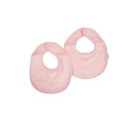 Bébé Douceur, Lot de 2 Bavoirs Gaze de Coton + Eponge 22 x 27 cm Rose