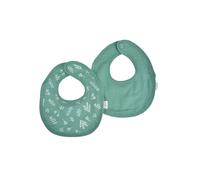 Bébé Douceur, Lot de 2 Bavoirs Gaze de Coton + Eponge 22 x 27 cm Vert Foncé