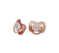 Bébé Douceur, Set de 2 Sucettes Silicone Physiologique Renard +6Mois Foret
