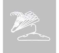 Bébé Douceur, Set de 6 Cintres Plastiques pour Vêtements Bébé Blanc