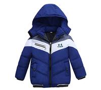 Bébé Doudoune Hiver Enfant, Manteau d'hiver Unisexe Epaisse Chaud Hooded Manches Longues Col Rond avec Fermeture Éclair Et Poche Automne Décontracté Blousons pour Thermique Casual