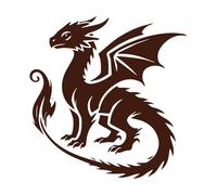 bébé dragon dans un contour en spirale Peintures murales et stickers muraux en vinyle 54.6x56.4cm Installation facile Café