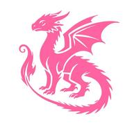 bébé dragon dans un contour en spirale Peintures murales et stickers muraux en vinyle 54.6x56.4cm Stickers pour vitres Rose