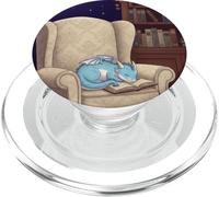 Bébé Dragon endormi au lit de Lune avec Livre Ouvert PopSockets PopGrip pour MagSafe