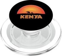 Bébé éléphant Africain Kenya Coucher de Soleil Animaux Sauvages Mignon Cadeau Nature PopSockets PopGrip pour MagSafe