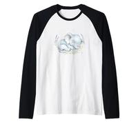 Bébé éléphant Mignon Animal Floral Aquarelle pépinière Manche Raglan
