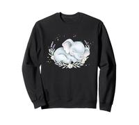 Bébé éléphant Mignon Animal Floral Aquarelle pépinière Sweatshirt
