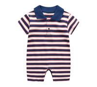BéBé Enfants GarçOn Ensemble De VêTements Walaka VêTements ÉTé Manches Courtes Rayé Salopette Imprimé Combi-Short VêTements (Noir, 12-18 Mois)