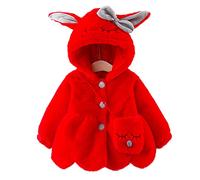 Bébé Fille Capuche Fourrure Fausse Manteau avec Sac Tout-petit Lapin Oreilles Capuche Cape Bébé Longues Manches Capuche Manteau Nouveau-né Mignon Animé Dessin Veste Manteau 0,5-4 Ans