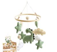Bébé fille mobile pour berceau, berceau de bijoux pendant jouet, Mobile de sécurité souple avec thème de dinosaure vert - Jouet doux apaisant de chevet.