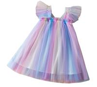 Bébé Fille Robe Élégante Tutu en Tulle Robe d'anniversaire Ceremonie Mariage Fête Robes de Filles Princesse Robes Filles sans Manches pour Les Fêtes Anniversaires et Mariages 6 Mois-5 Ans
