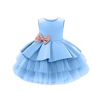 Bébé Fille Robe Été Princesse en Tulle sans Manches pour Les Fêtes Anniversaires et Mariages Robe de Fille de Bowknot Filles Robes Été Dress Fille de Princesse Robes Soiree Princesse
