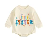 Bébé Fille Sweat-Shirt Sœurs Bébé Fille Lil/BIG Sis Sweat-Shirt Sweat-Shirt De La Sœur Lettres À Manches Longues Broderie Automne Sweatshirt Body Big Sister Little Sister Outfits