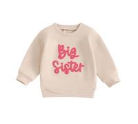 Bébé Fille Sweat-Shirt Sœurs Bébé Fille Lil/BIG Sis Sweat-Shirt Sweat-Shirt De La Sœur Lettres À Manches Longues Broderie Automne Sweatshirt Body Big Sister Little Sister Outfits